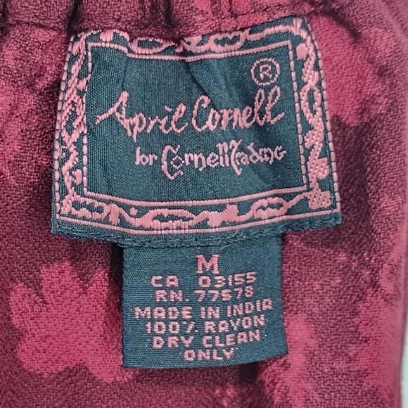 April Cornell Women's Floral Contrast Rayon Hem Skirt - M - Picture 4 of 5